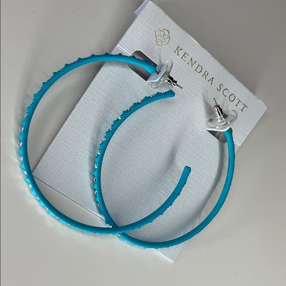 💎KENDRA SCOTT Blue Hoop Earrings - Picture 3 of 4